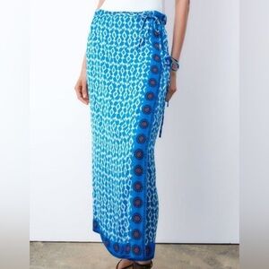 Zara Blue and White Maxi Skirt